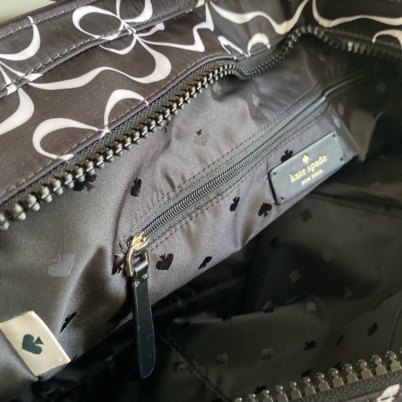 KATE SPADE♠️New York🖤BLACK & WHITE🤍 JAE ELEGANT BOW LARGE TOTE BAG🌟LIKE NEW🌟 - Picture 12 of 17